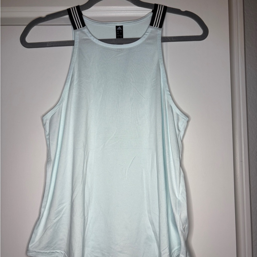 Adidas Women's Sky Blue Tank Top with Black Straps